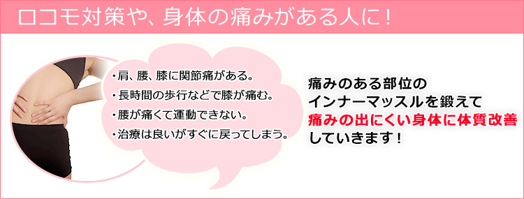 ロコモ対策や、身体の痛みがある人に！